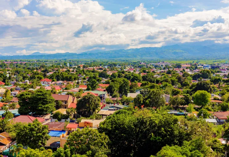 アメリカの雰囲気を感じさせる、クラークの街並みの画像
